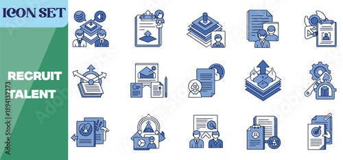 Human Resources Management Recruitment Candidate Selection and Employee Hiring Icons