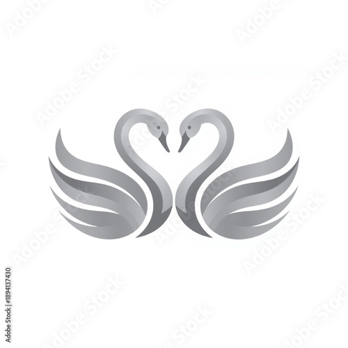 Elegant swans in love, symbolizing partnership and devotion