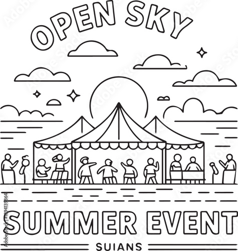 Summer Event Under Open Sky with People Enjoying Outdoor Activities