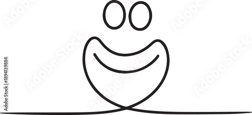Simple line drawing of a smiling face from a straightforward front view