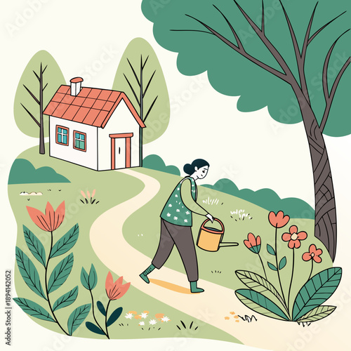 Diverse Daily Life Activities and Everyday Routine Illustration