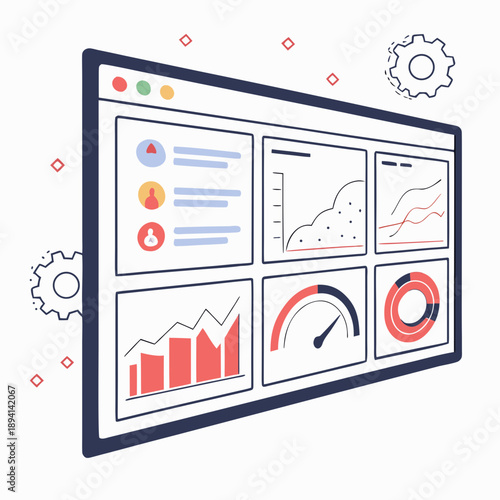Modern Dashboard Analytics Screen with Business Data Visualization
