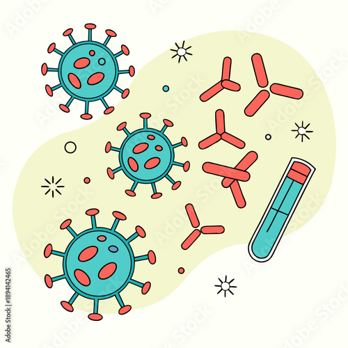 Immune System Antibody Response and Defense Mechanism Concept