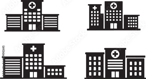 Black and white hospital building buildings medical