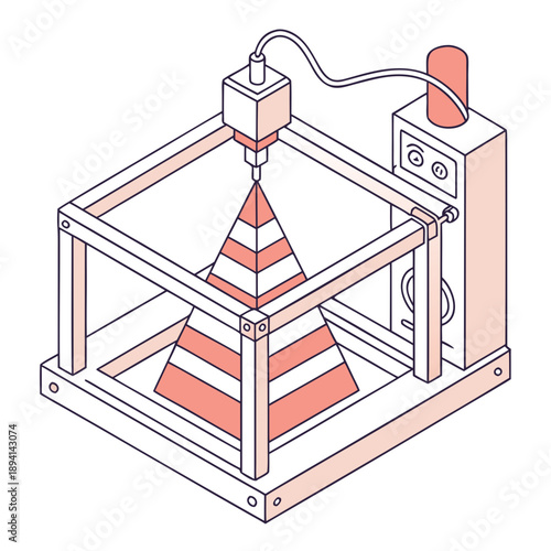 Isometric 3D Printer in Action: Additive Manufacturing Technology