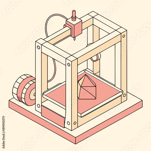 Isometric 3D Printer in Action: Additive Manufacturing Technology