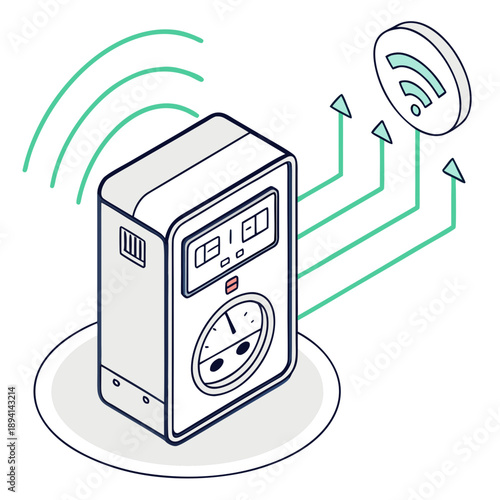 Isometric Smart Meter Energy Flow Digital Diagram