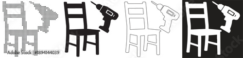 DIY chair repair with a power drill, illustrating creation and home improvement