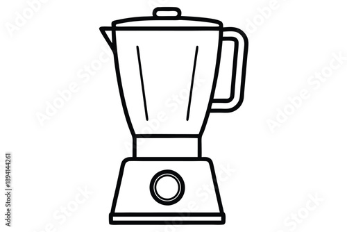 blender silhouette line art vector illustration with a white background