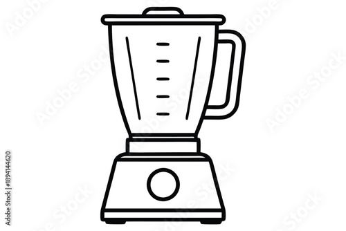 blender silhouette line art vector illustration with a white background