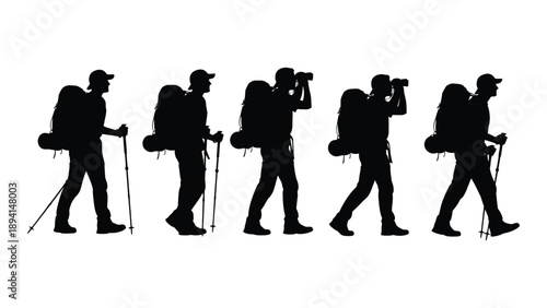 Hikers on a journey Vector