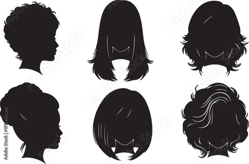 Various hairstyle silhouettes
