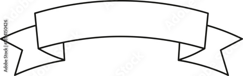 Simple black and white ribbon banner illustration