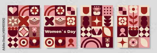 International Womens Day Geometric Poster Collection