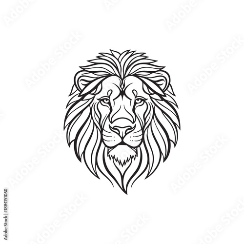 Symmetric Lion Mane Vector, Bold Graphic Logo for Branding and Apparel