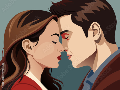 young couple kissing