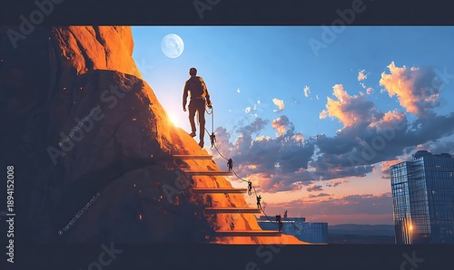 Perseverance Illustrated with a Climber’s Journey Upward.