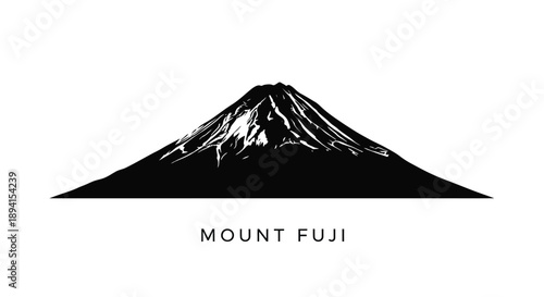 Mount fuji japan iconic landmark in striking black silhouette