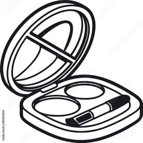 Contact Lens Case Line Art Vector Icon for Eye Care Medical Design