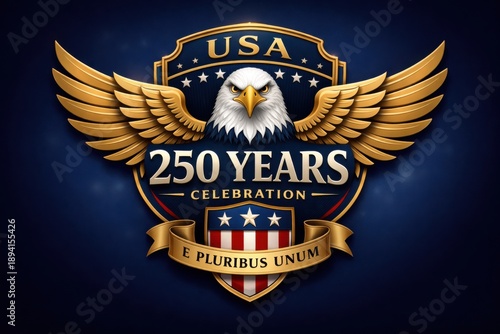 USA 250 Years Celebration Eagle Emblem Illustration