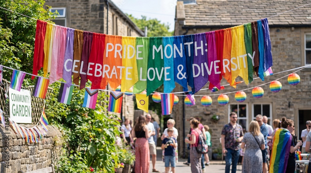Naklejka premium Pride Month, LGBTQ+, Rainbow Flag, Equality, Love is Love, Pride Parade, LGBTQ+ Rights, Gay Pride, Transgender, Pride Celebration, Love, Inclusivity, LGBTQ+ Community, Gender Equality, LGBTQ+ Pride, S