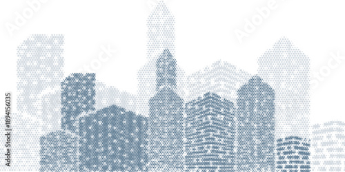 City buildings abstract background. Smart city, urban concept, real estate, organization office, future cityscape, skyline panorama, skyscraper architecture, building construction tech concept.