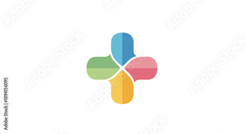 Colorful Abstract Plus Sign Logo Design.