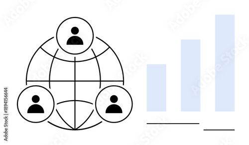Networking concept. Networking connecting individuals globally, by linked icons. Networking drives innovation, collaboration, and data analysis. For technology, business, communication team