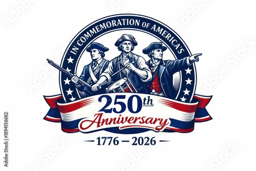 USA 250 Anniversary Revolutionary Patriots Illustration