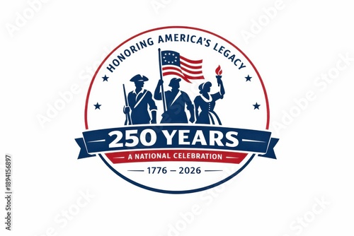 USA 250 Years American Legacy Patriotic Illustration