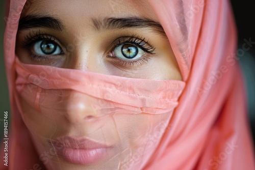 Wallpaper Mural Close up portrait of a middle eastern woman with stunning eyes, wearing a traditional niqab Torontodigital.ca