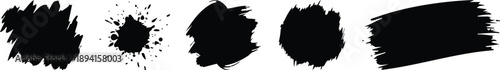 Paint Strokes using a thick brushPaint brush set of bursh Black Paint Strokes using a thick brushSet of vector paint brush stroke.Set of paint brush, ink brush, grungy brushes strokes. Brush stroke