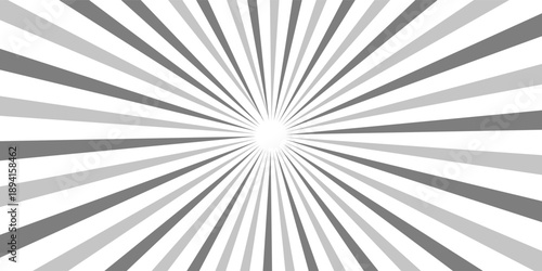 Ray sun light. Sunburst background. Radial circle line. Pattern starburst. Comic beam lines. Sun effect rays. Abstract firework. Concentration stripe. Cartoons lightning style. Vector illustration