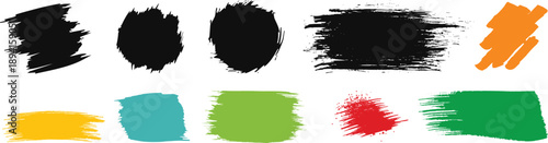 Paint Strokes using a thick brushPaint brush set of bursh Black Paint Strokes using a thick brushSet of vector paint brush stroke.Set of paint brush, ink brush, grungy brushes strokes. Brush stroke