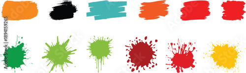 Paint Strokes using a thick brushPaint brush set of bursh Black Paint Strokes using a thick brushSet of vector paint brush stroke.Set of paint brush, ink brush, grungy brushes strokes. Brush stroke