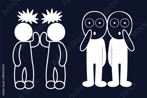 Gossip Secrets Communication Disclosure Whispers Sharing Information Vector Icon Set