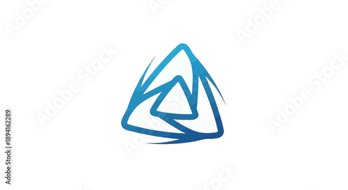Abstract blue geometric triangle logo design.