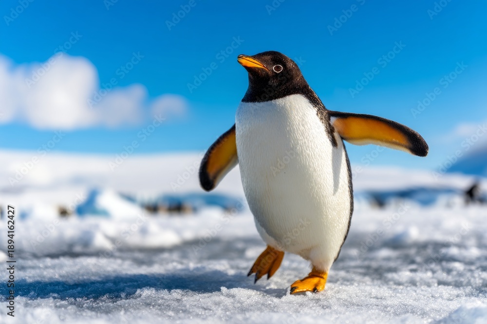 Fototapeta premium Icy Arctic Landscape with Wildlife and Snowy Scene
