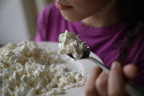 Cottage cheese. Cheese. Healthy food. Food for children. Breakfast. Cheese plate.