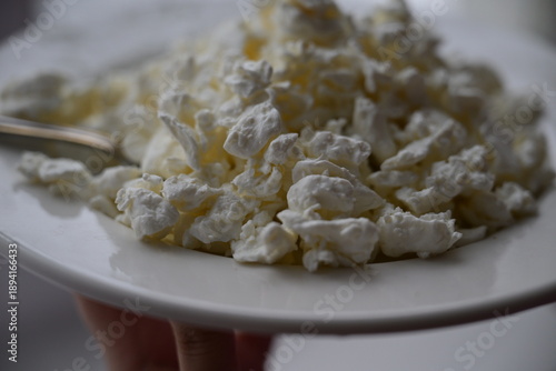 Cottage cheese. Cheese. Healthy food. Food for children. Breakfast. Cheese plate.