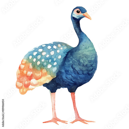 Partridge, serene watercolor vector artwork with smooth washes of color and refined textures, isolated on a white background.