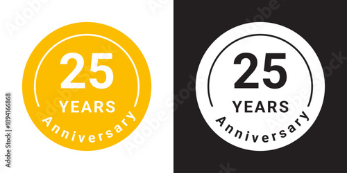 25th anniversary logo emblem design with two color options