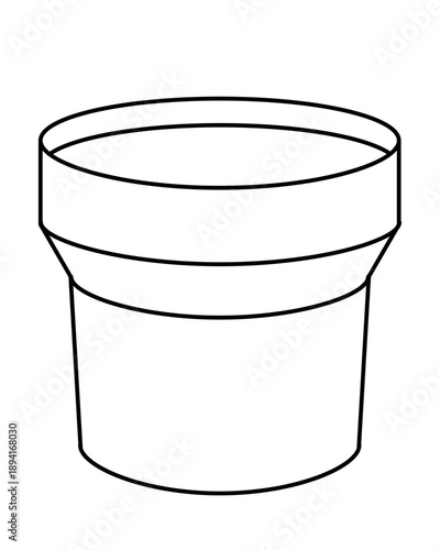 Flower pot, ceramic planter for houseplants - vector linear image for a logo, pictogram, or coloring. Outline. Plant pot