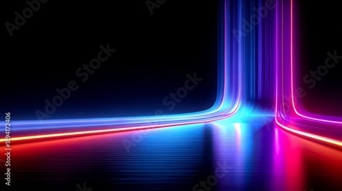 Long, colorful line of lights that are arranged in a way that they appear to be moving or flowing