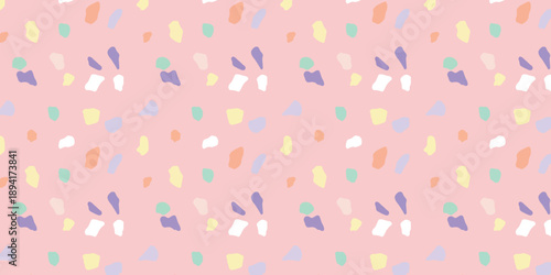 Colorful confetti pattern on pink background for party decoration ideas and celebration designs