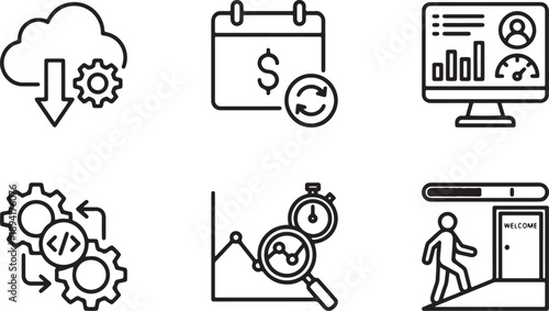 NFT and Digital Commerce Icons – Blockchain Assets Online Buying Vector Set