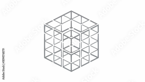 Geometric shapes in a cube.