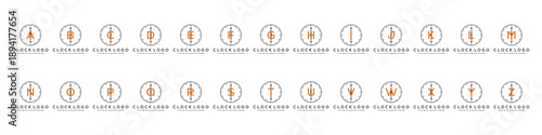 Collection of initial letter A to Z  logo design, Clock Watch graphic icon