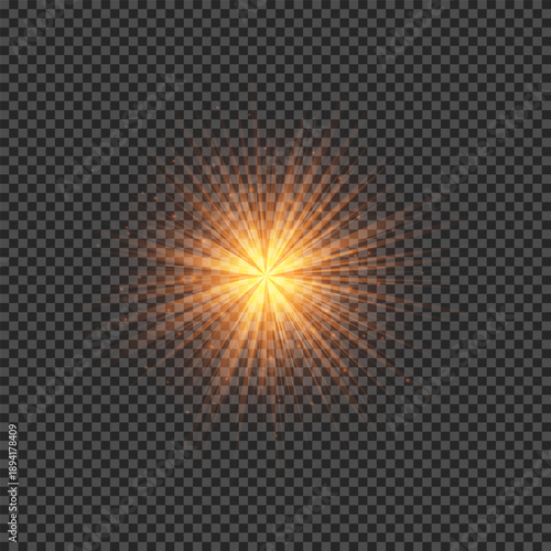 Light effect of orange lens flares