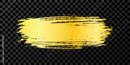 Gold brush stroke on white background